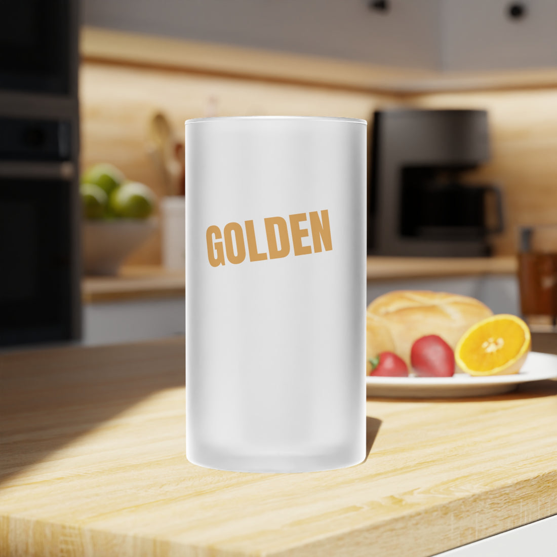 Golden Touch Frosted Glass Beer Mug