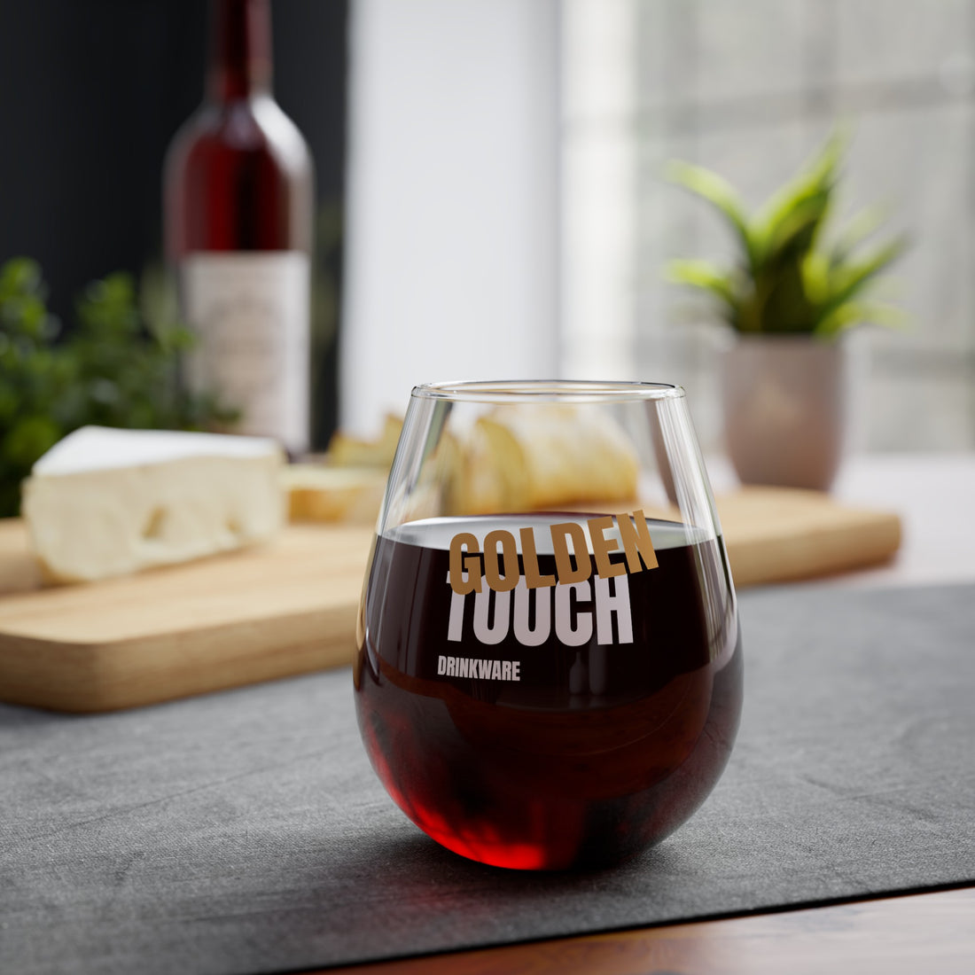 Golden Touch Stemless Wine Glass, 11.75oz