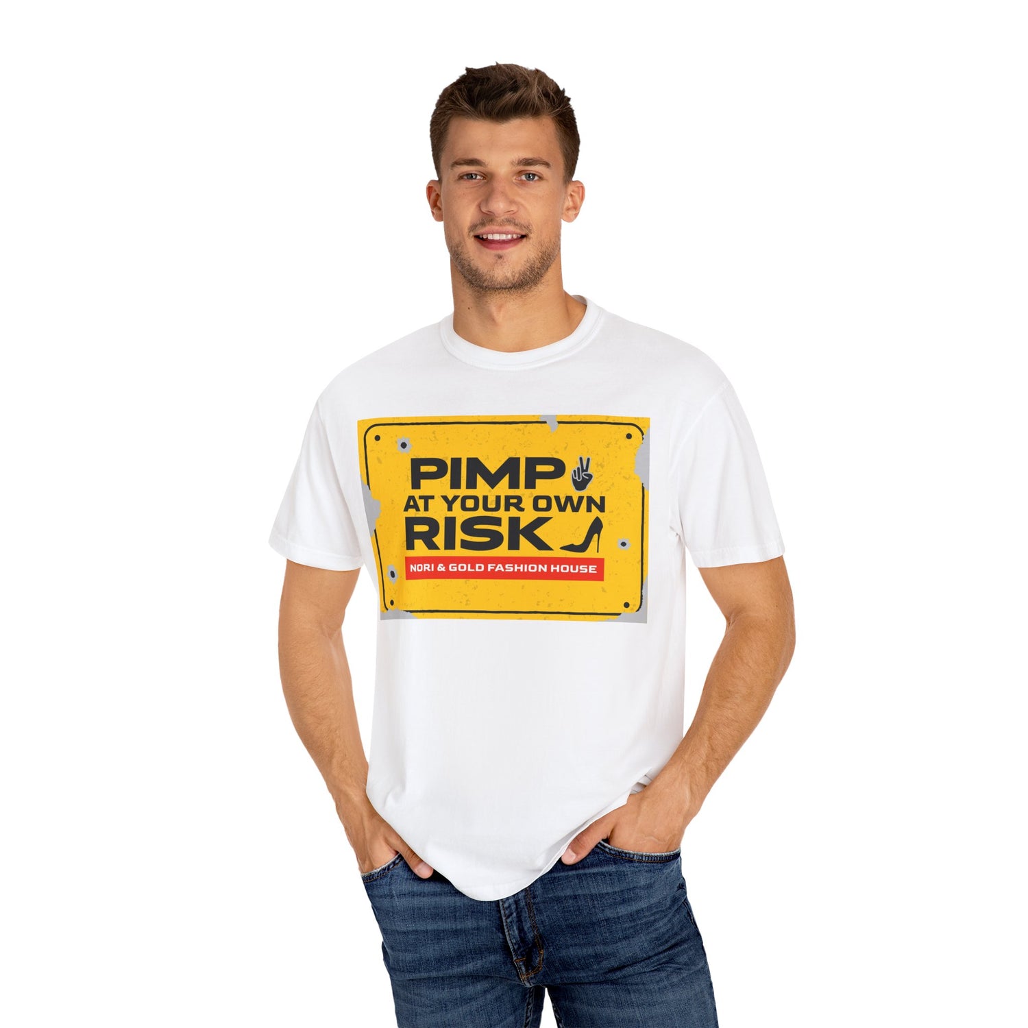 Pimp At Your Own Risk Unisex Garment-Dyed T-shirt