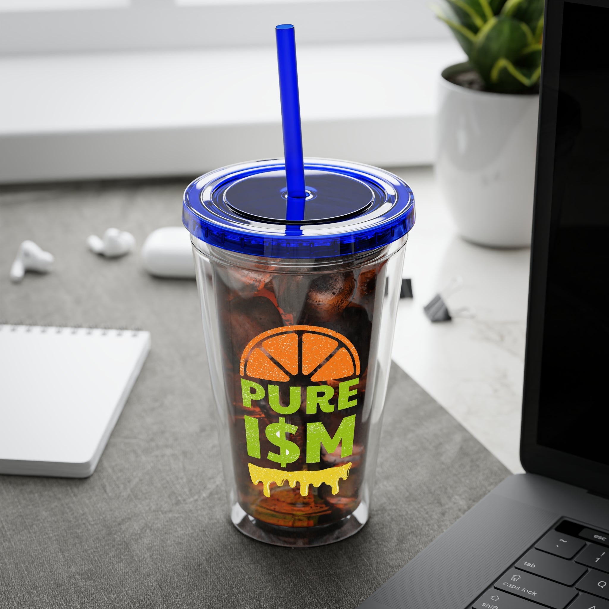 Pure I$M Sunsplash Tumbler with Straw, 16oz