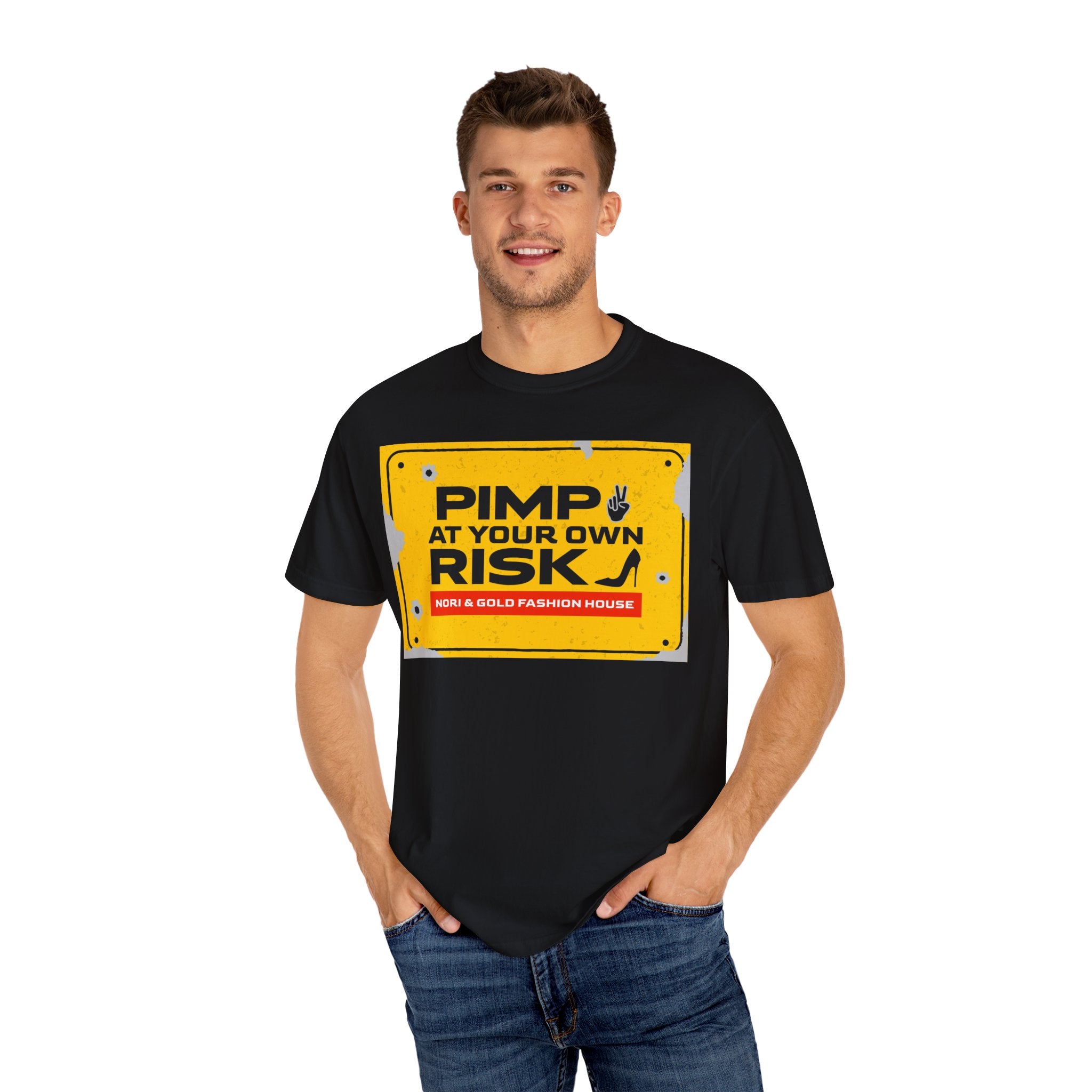 Pimp At Your Own Risk Unisex Garment-Dyed T-shirt