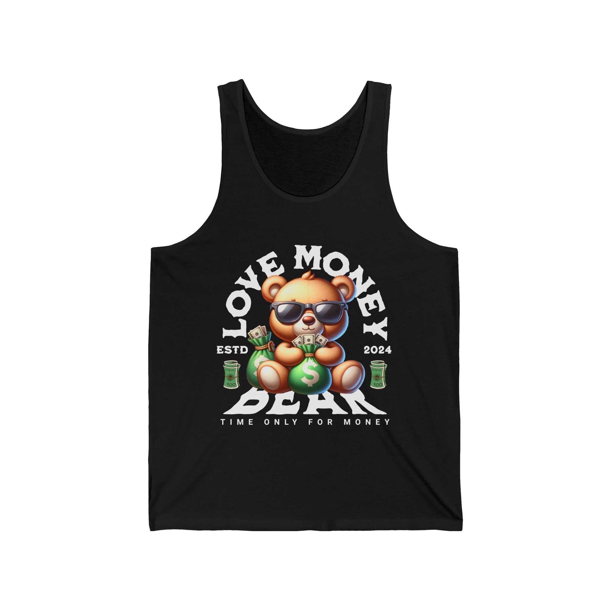 Love Money Bear Unisex Jersey Tank