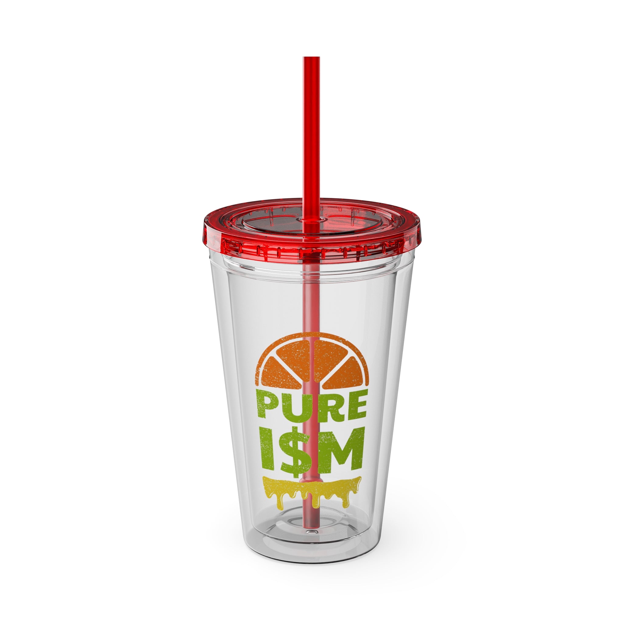 Pure I$M Sunsplash Tumbler with Straw, 16oz