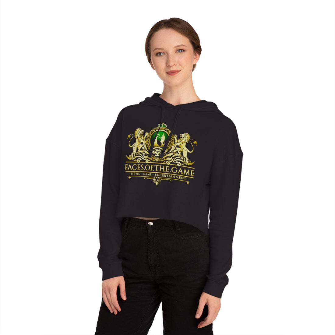 Faces Of The Game Women’s Cropped Hooded Sweatshirt