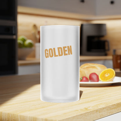 Golden Touch Frosted Glass Beer Mug