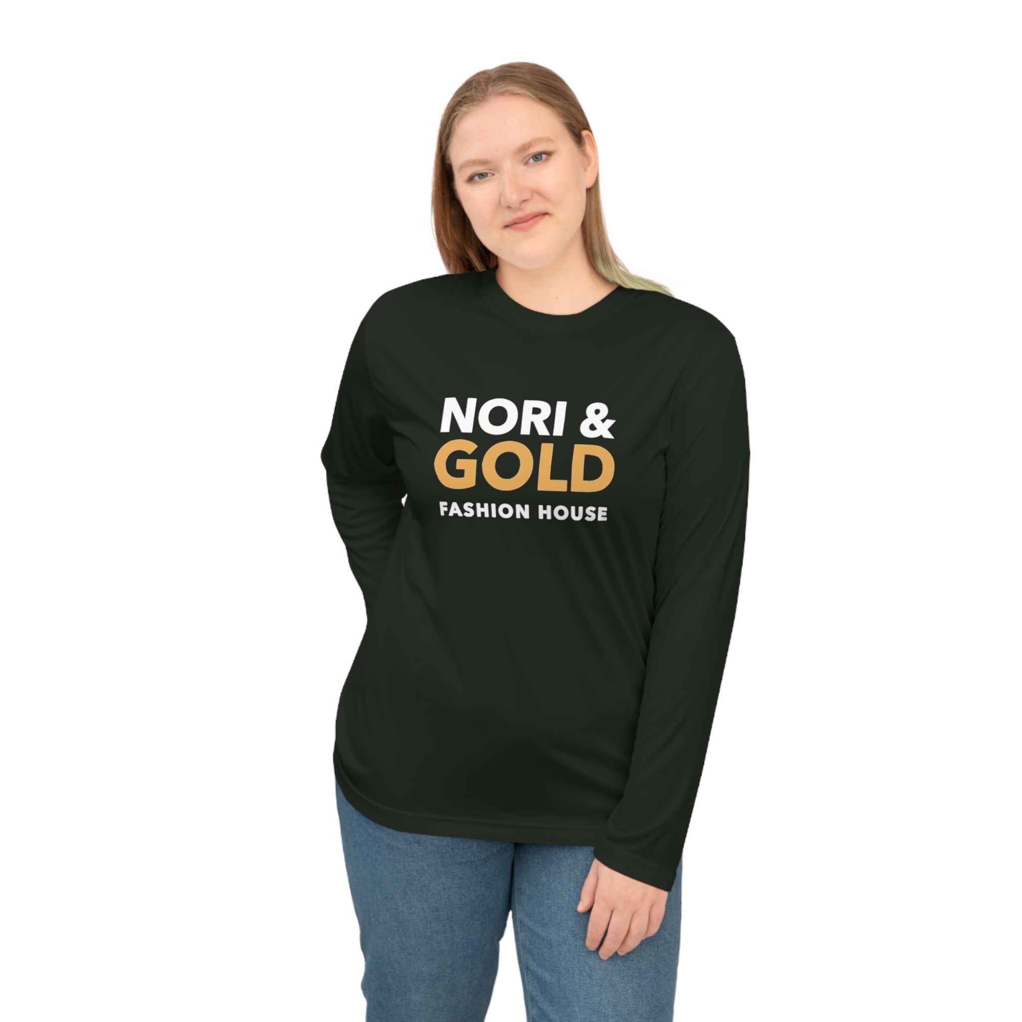 Nori &amp; Gold Everyday Unisex Performance Long Sleeve Shirt