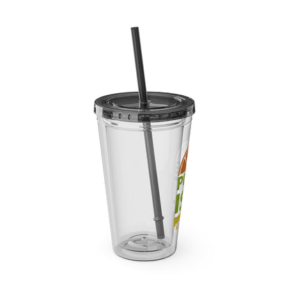 Pure I$M Sunsplash Tumbler with Straw, 16oz