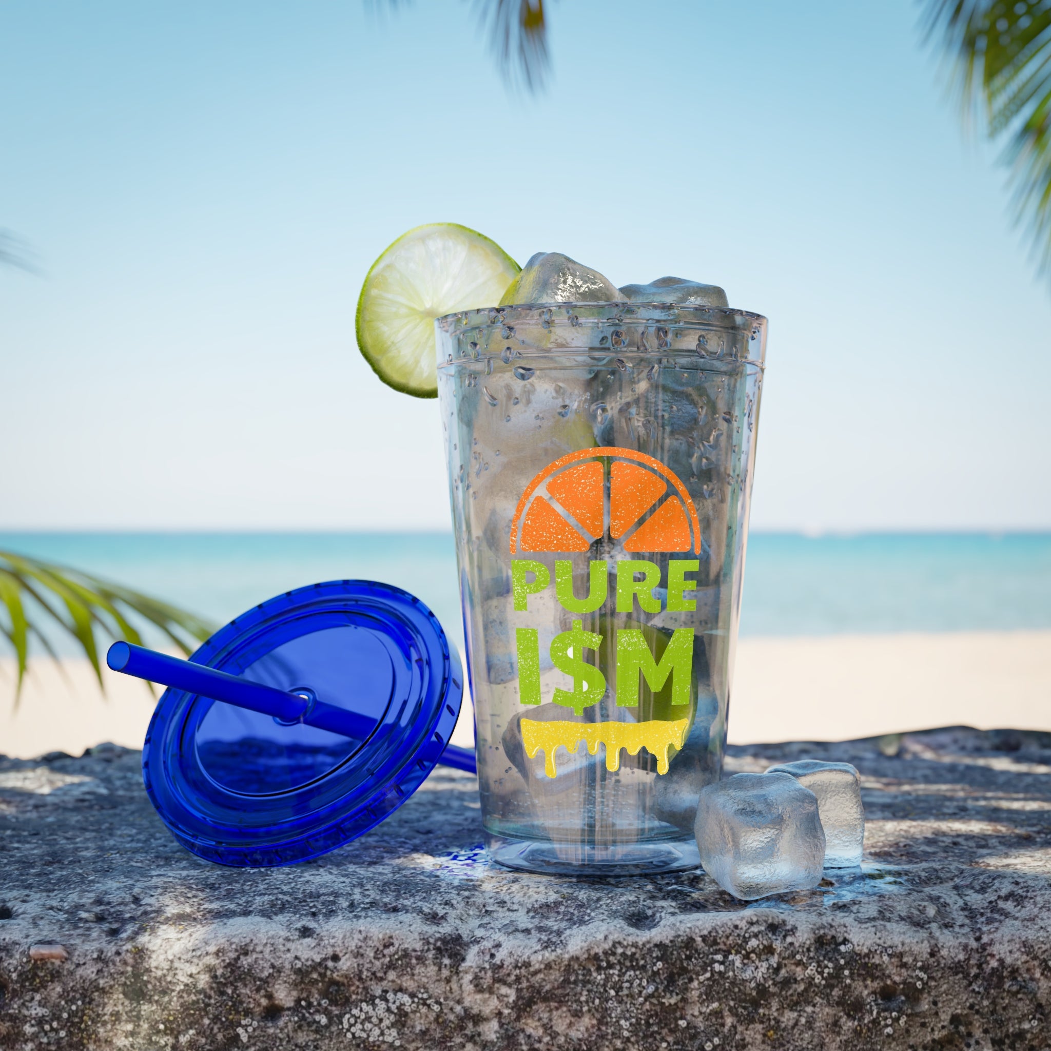 Pure I$M Sunsplash Tumbler with Straw, 16oz