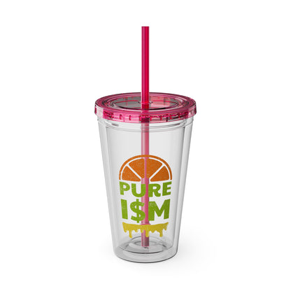 Pure I$M Sunsplash Tumbler with Straw, 16oz