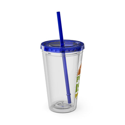 Pure I$M Sunsplash Tumbler with Straw, 16oz