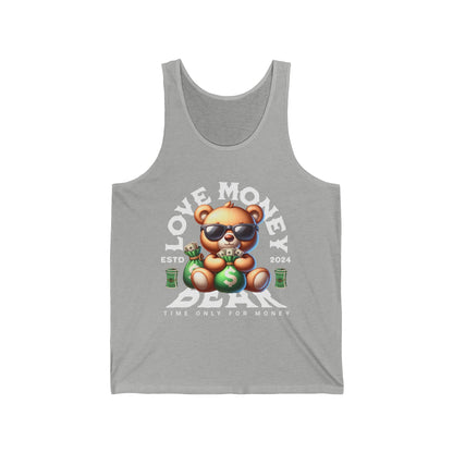 Love Money Bear Unisex Jersey Tank