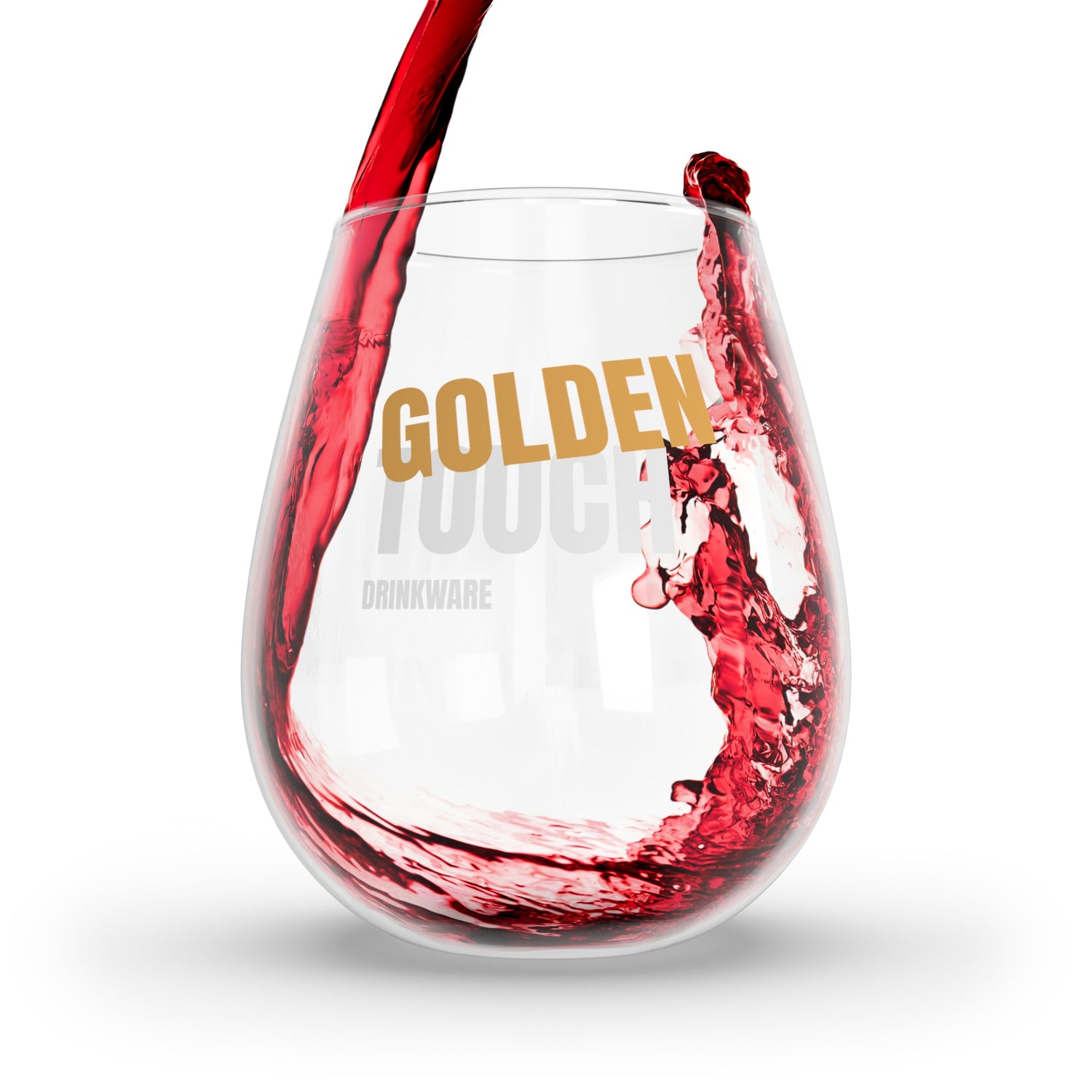 Golden Touch Stemless Wine Glass, 11.75oz