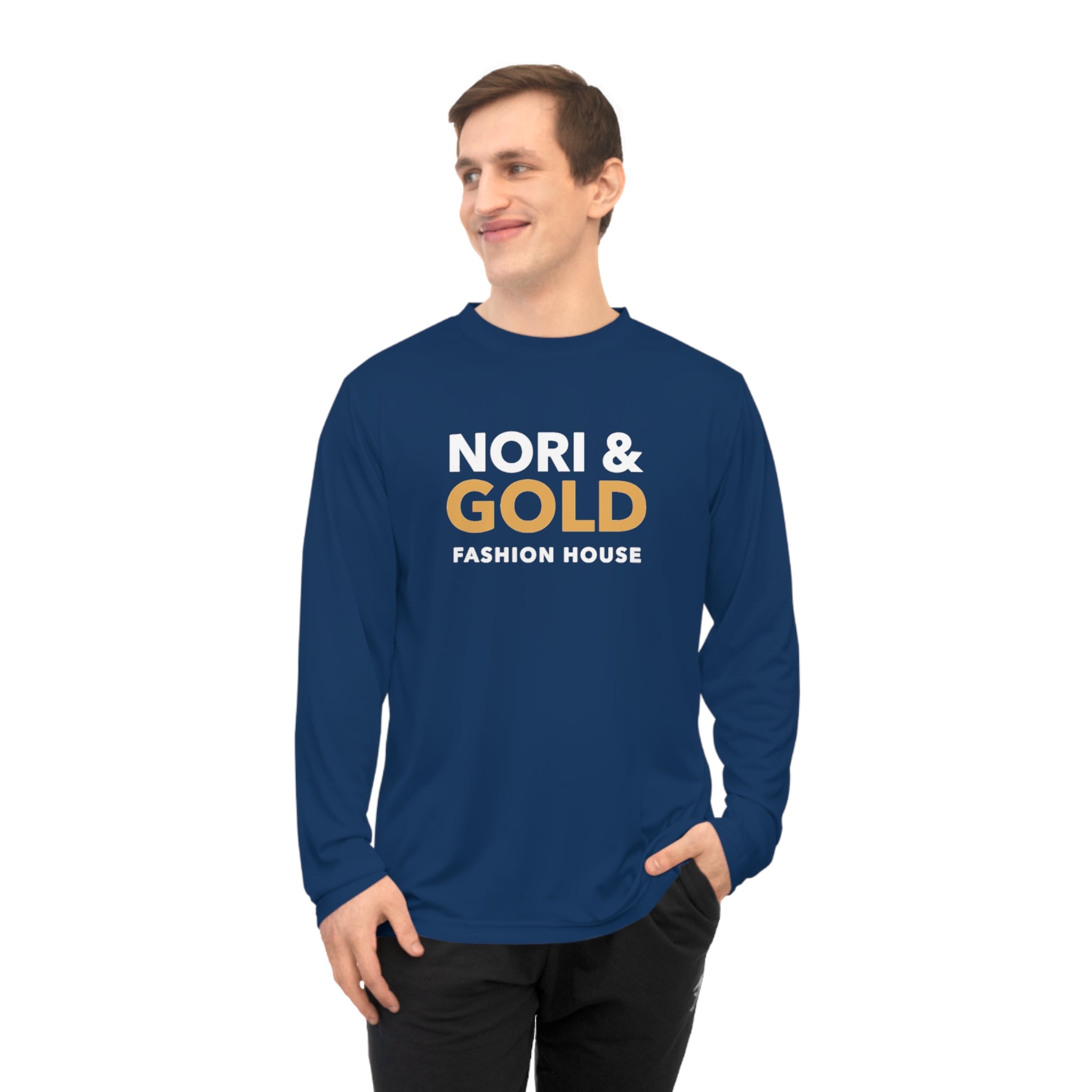 Nori &amp; Gold Everyday Unisex Performance Long Sleeve Shirt