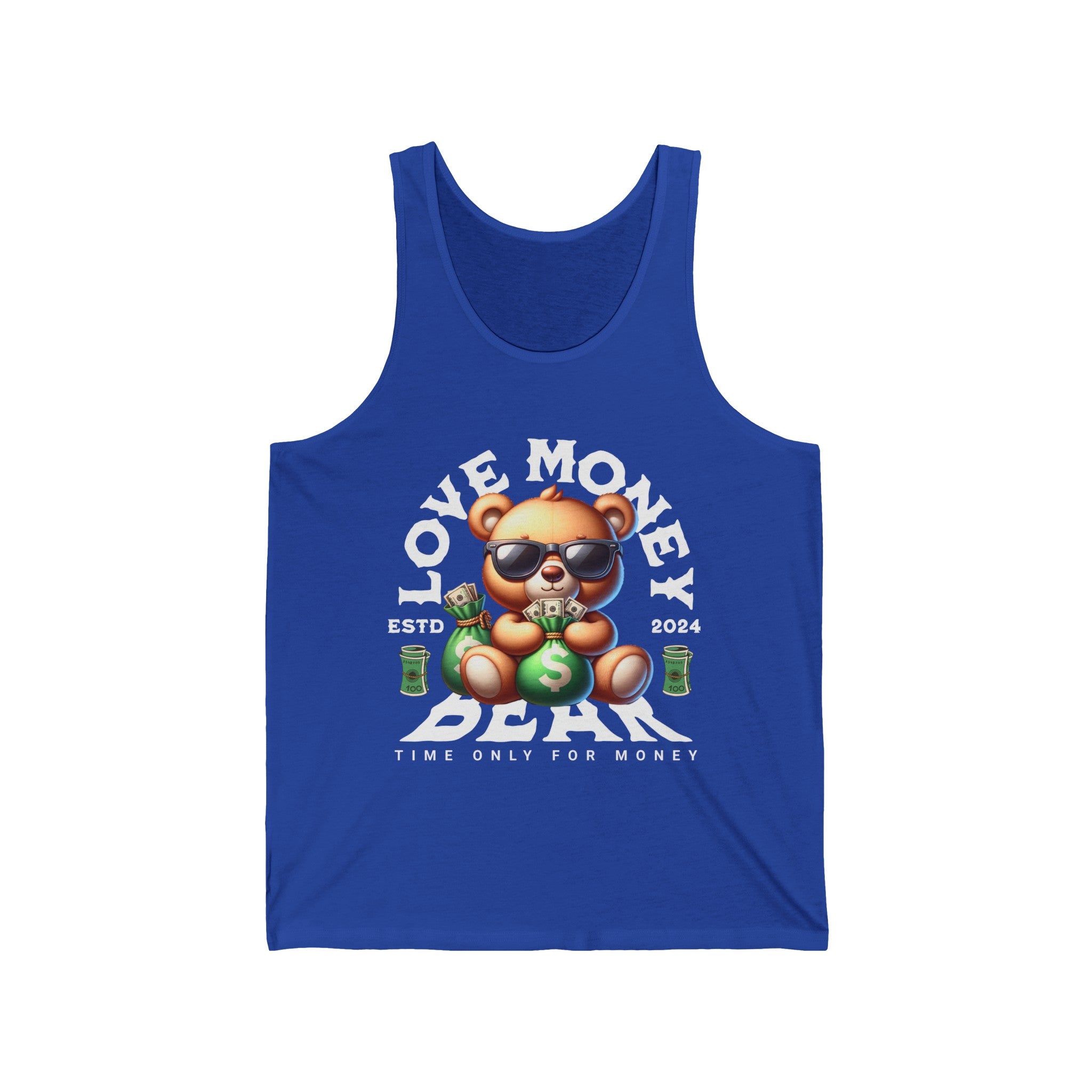 Love Money Bear Unisex Jersey Tank