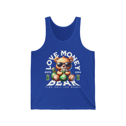 Love Money Bear Unisex Jersey Tank