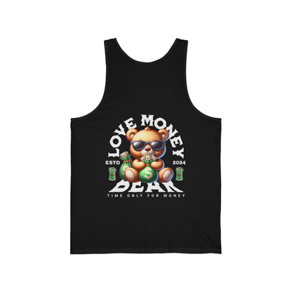 Love Money Bear Unisex Jersey Tank