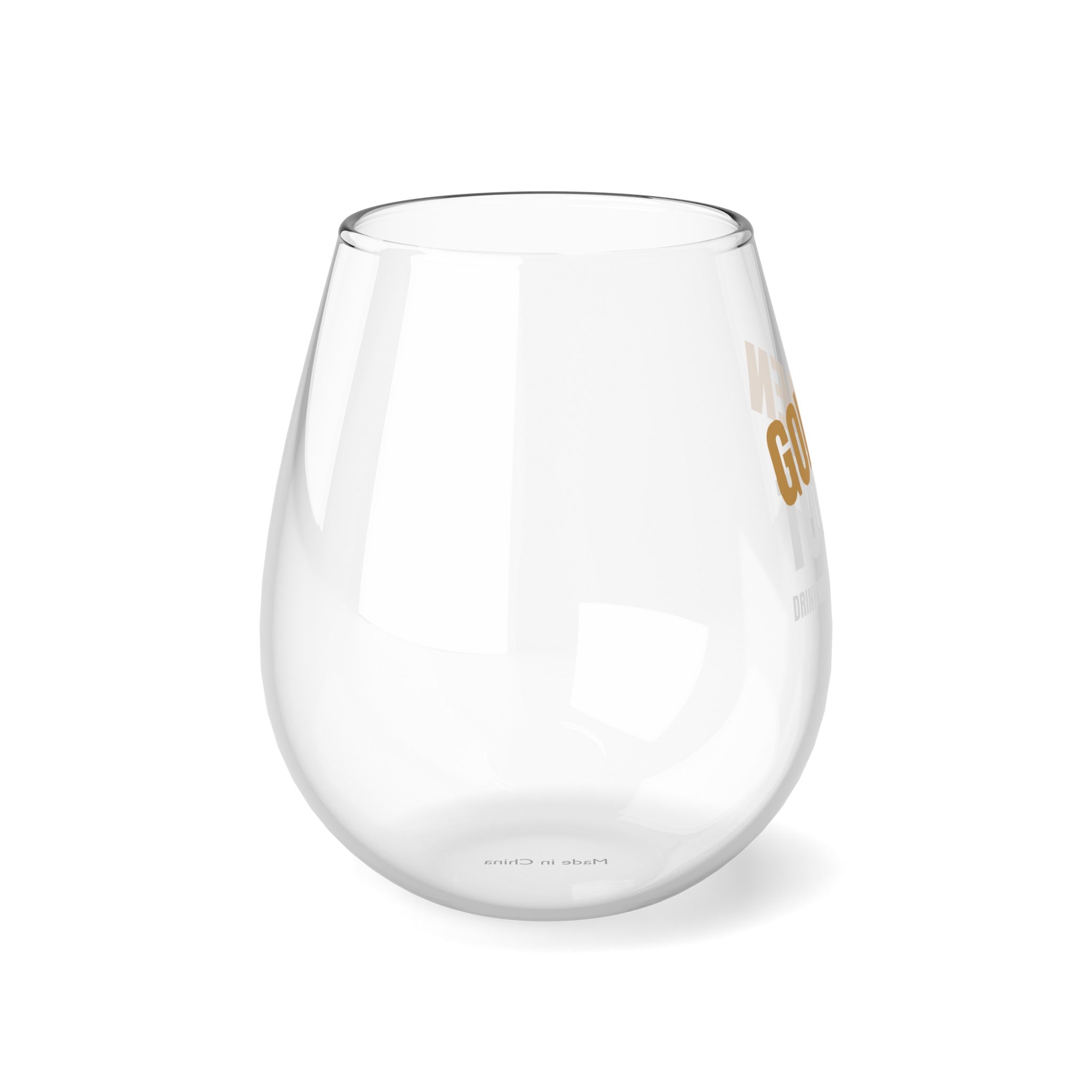 Golden Touch Stemless Wine Glass, 11.75oz