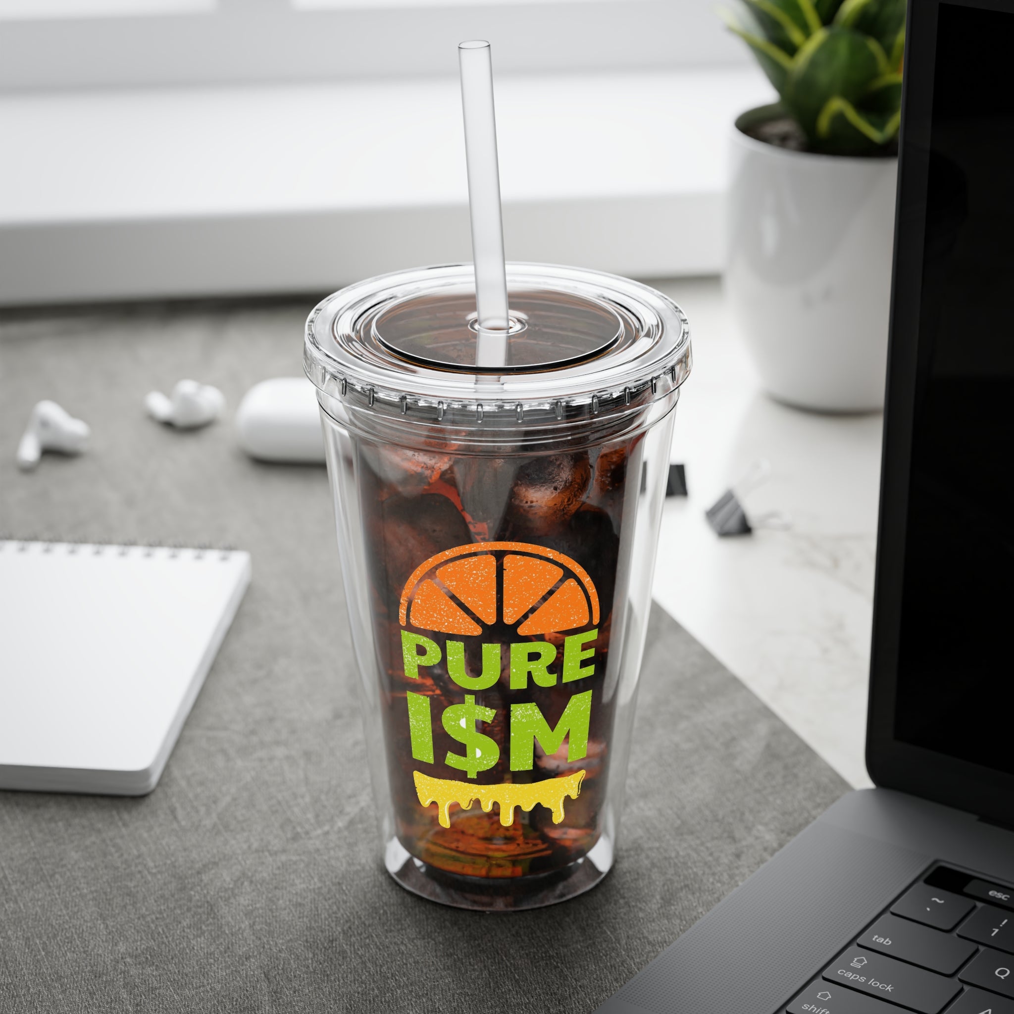 Pure I$M Sunsplash Tumbler with Straw, 16oz