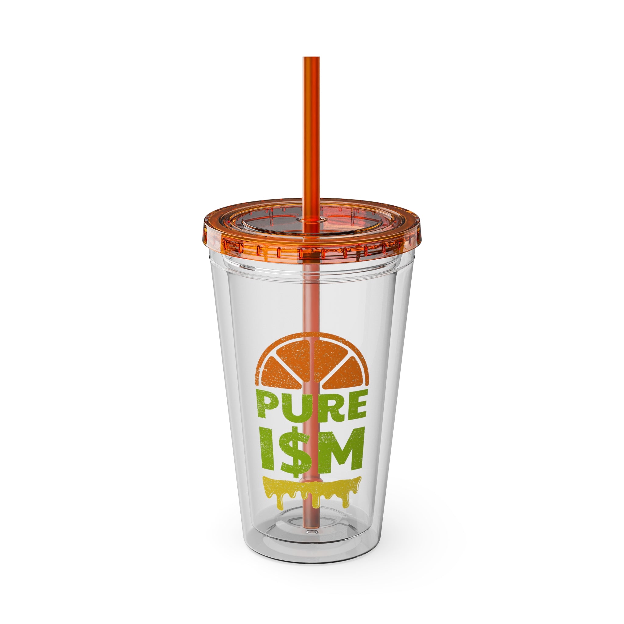 Pure I$M Sunsplash Tumbler with Straw, 16oz