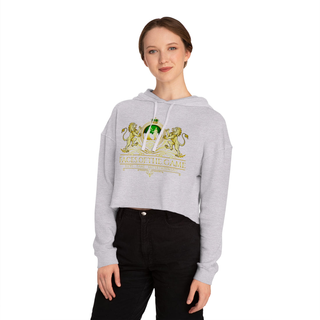 Faces Of The Game Women’s Cropped Hooded Sweatshirt