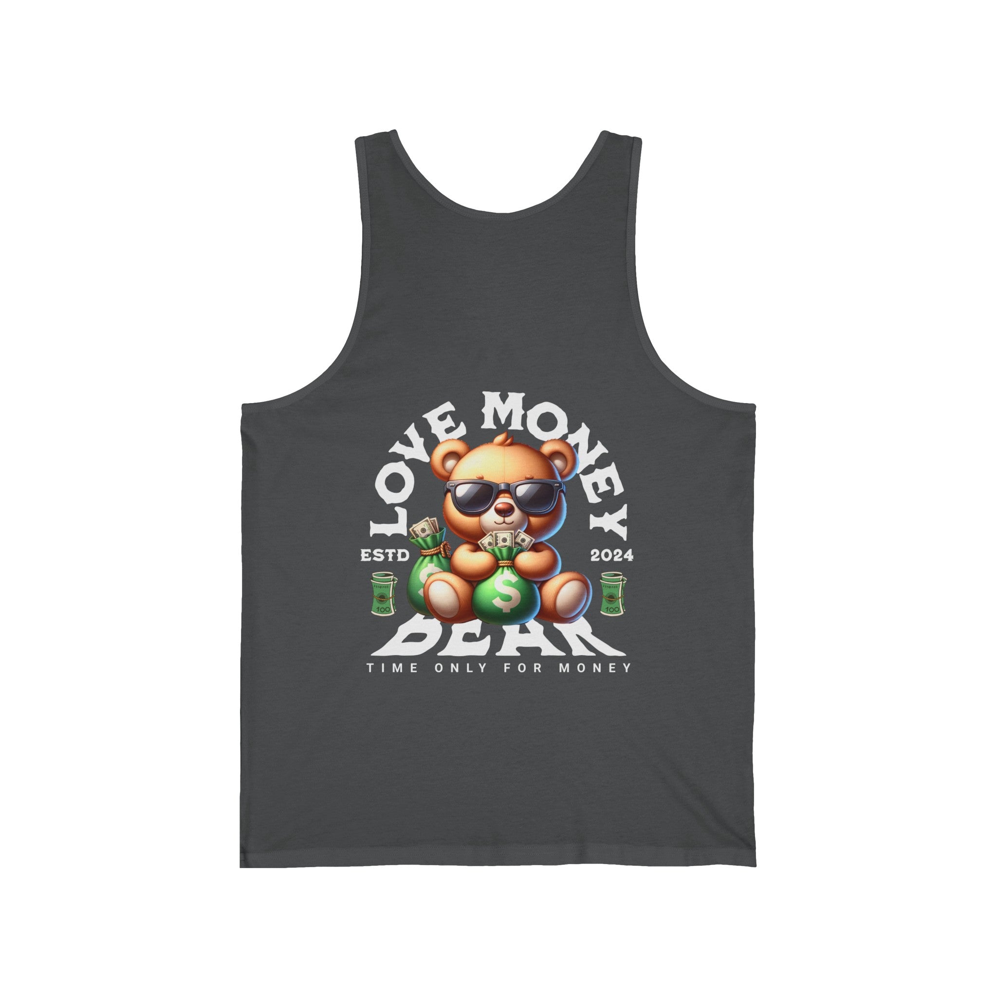 Love Money Bear Unisex Jersey Tank