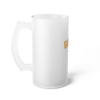 Golden Touch Frosted Glass Beer Mug