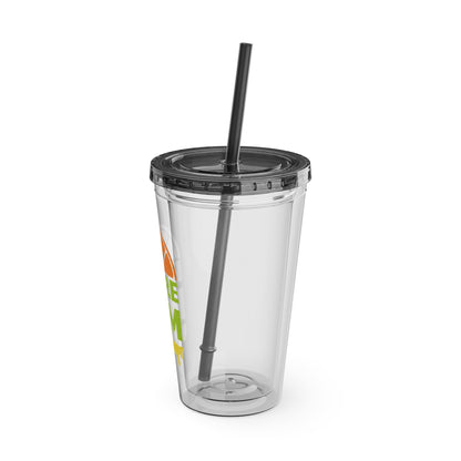 Pure I$M Sunsplash Tumbler with Straw, 16oz